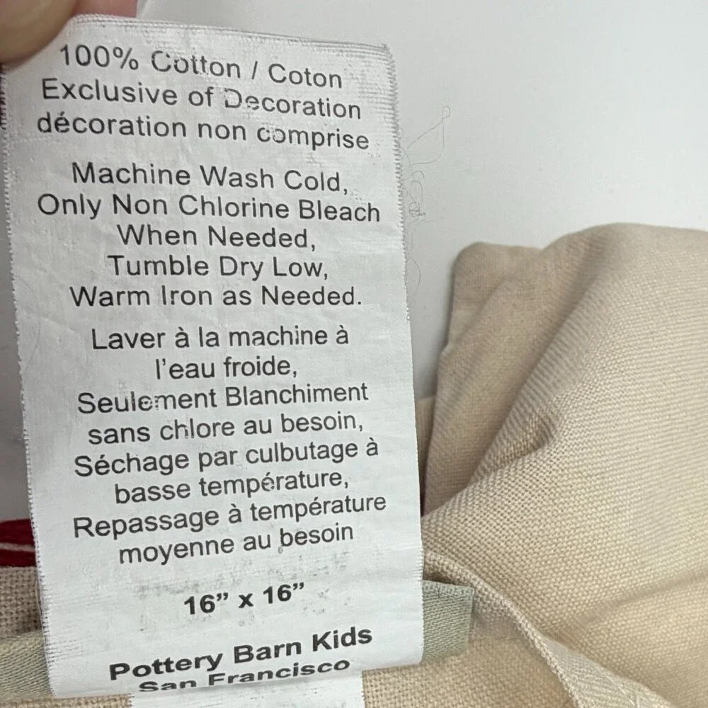Pottery Barn Kids pillowcase cover 16x16 cotton football helmet sports